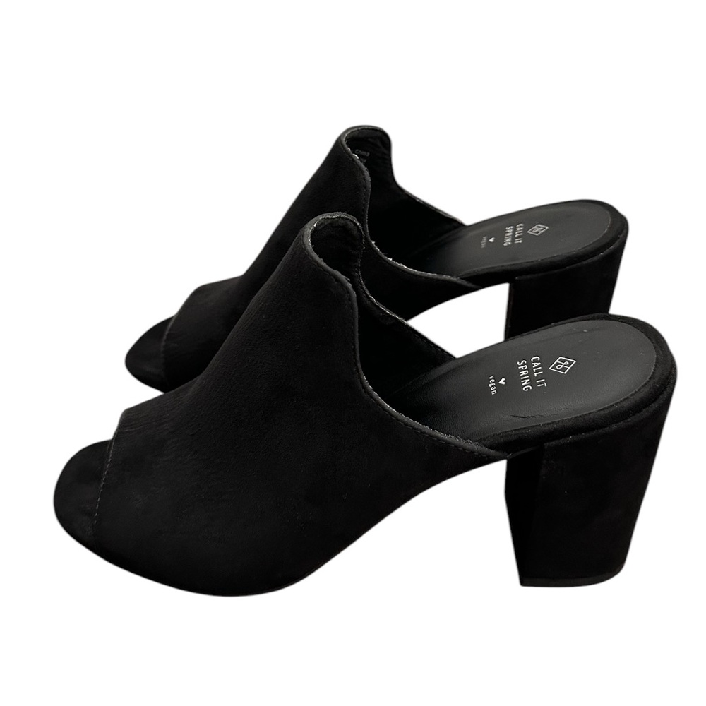 Call It Spring Black Mule Block Heels